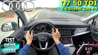 2022 Audi Q7 50 TDI Quattro 286 PS TOP SPEED AUTOBAHN DRIVE POV [upl. by Yenterb302]