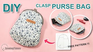 DIY CLASP FRAME PURSE  How to make a Makeup bag Tutorial amp Sewing Pattern sewingtimes [upl. by Oiramel]