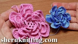 Crochet Fluffy Flower Part 2 of 2 Crochet Flower Around [upl. by Philemol540]