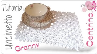 Rettangolo Grannycentrinopiastrella 🧶 rectangular doily [upl. by Siuoleoj]