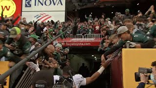 VIDEO Railing collapses at FedEx Field as Eagles Jalen Hurts leaves the field [upl. by Eelimaj]