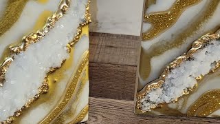 Experimenting with different textures in resin geode art [upl. by Merriam905]