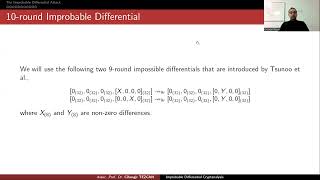 Improbable Differential Cryptanalysis of CLEFIA [upl. by Adnaw]