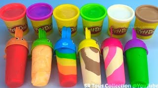 Making 6 Play Doh Ice Creams with Molds [upl. by Bohaty]