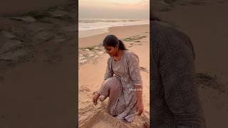 கோட்டைய அரிச்ச கடல்அலை😜 Sand Castle  மணல் கோட்டை villagelife nature kids fun seashore sea [upl. by Eustace]