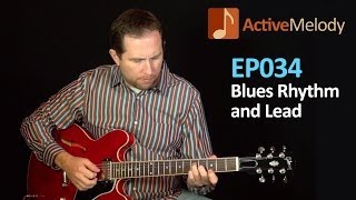 How To Play a Jazzy Blues Rhythm on Guitar and a Simple Blues Guitar Solo  EP034 [upl. by Nahk]