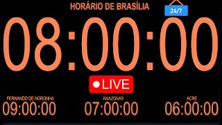 LIVE HORA CERTA 247  RELÓGIO AO VIVO UTC3 HORÁRIO DE BRASÍLIA HORA OFICIAL DE BRASÍLIA Ao Vivo [upl. by Gariepy]