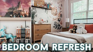 ROOM REFRESH  REARRANGING CLEANING HOUSE DECLUTTERING amp ORGANIZING  MINI BEDROOM MAKEOVER [upl. by Herwick206]