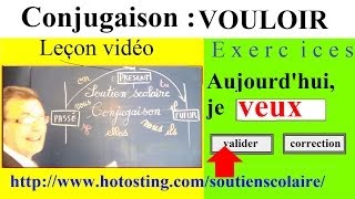 Conjugaison gratuite  vouloir à limparfait au présent et au futur [upl. by Adiell]