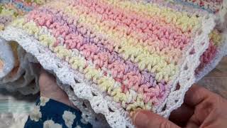 CROCHET BABY BLANKET EASY TWO ROW REPEAT [upl. by Nnylatsyrc]