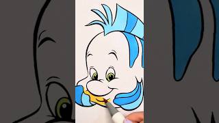 Flounder Little Mermaid coloring disney coloringchannel Coloring in Markers For Kids disneymovie [upl. by Adnilav]