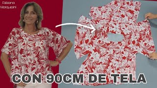 BLUSA FÁCIL CON 90CM DE TELA  Fabiana Marquesini  553 [upl. by Joane264]