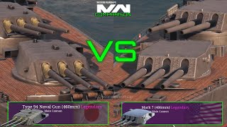 IJN Yamato Main Cannon VS USS Missouri Main Cannon  Modern Warships [upl. by Maltz699]