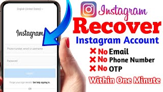 How to Recover Instagram Account Without Email and Phone Number  Instagram Account Recover Kare [upl. by Sewel]