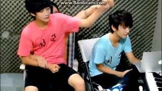 130723 JungHan tolerating JunHuis annoying skinship [upl. by Beaumont100]