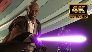 Star Wars Revenge of the Sith 2005  Mace Windu vs Palpatine  4k [upl. by Akceber]