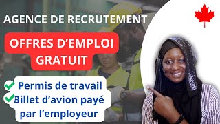 🚨🇨🇦ALERTE OFFRES DEMPLOIS ET PRISE EN CHARGE PAR LEMPLOYEUR AVEC OU SANS DIPLÔMES  CANADA [upl. by Yancy]