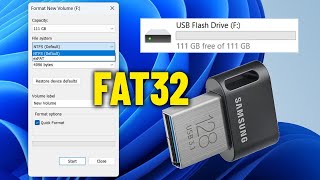 Format 64GB  128GB USB Flash Drive to Fat32  How To Formatting usb Larger Than 32gb to fat32 ✅ [upl. by Mailliw]