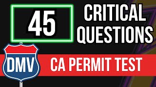 CA DMV Permit Test 2024 45 Critical Questions [upl. by Anisirhc]