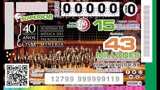 Sorteo Superior No 2565 del 17 de agosto 2018  Orquesta Sinfónica de Minería [upl. by Alysoun]