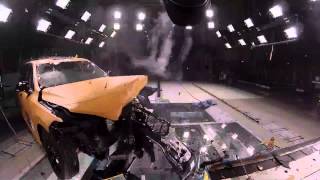 2012 Toyota Camry driverside small overlap IIHS crash test [upl. by Bithia]