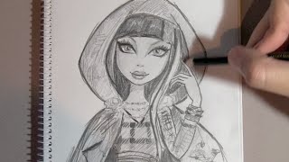 How to draw Cerise Hood from Ever After High step by step [upl. by Shuping]