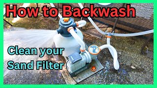 How to Backwash Sand Filter above ground pool Bestway Filter Cleaning [upl. by Aurel]