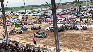 Boone County Fair Demo Derby 2023 Compacts Heat 1 [upl. by Golliner]