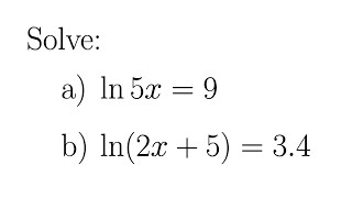 Solving Equations with Natural Log by Converting to Exponential Form [upl. by Eartha]