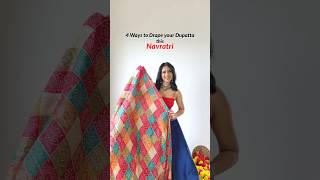 Easy way to drape Dupatta for Navratri ✨draping dupatta navratri [upl. by Adnilahs248]