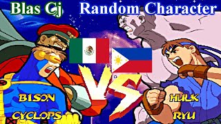 Marvel Super Heroes Vs Street Fighter  Blas Cj vs Random Character [upl. by Ecaroh929]