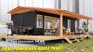 Small container house tour  small house made of two 40 HC Containers [upl. by Pownall]