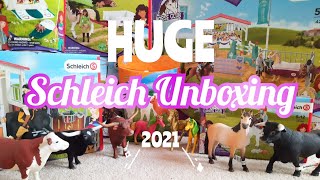 HUGE SCHLEICH 2021 UNBOXING  Schleich Horse Club Unboxing amp Review [upl. by Iddet]