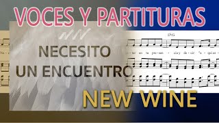 Voces NECESITO UN ENCUENTRO ● NEW WINE 🙇 Voces CORALES 🔥 PARTITURAS VOCALES 🎶 Acordes Originales 🎹🎸 [upl. by Owiat101]