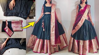 Perfect pleated lehenga skirt cutting stitching for beginners step by step  lehenga skirt stitching [upl. by Anij]