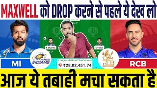 MI vs RCB Dream11 MI vs RCB Dream11 Prediction Mumbai Indians vs Royal Challengers Bengaluru Team [upl. by Meaghan]