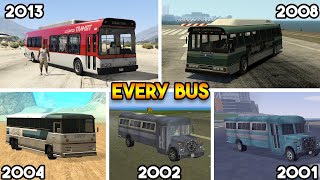 EVERY BUS FROM EVERY GTA GAME  GTA 5 VS GTA 4 VS GTA SAN ANDREAS VS GTA VICE CITY VS GTA 3 [upl. by Primrosa]