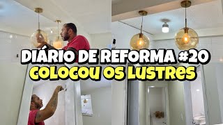 VLOG COLOCOU OS LUSTRES NA SALA ficou lindoo pintando as portas de branco colocou o interfone🏠💡✨ [upl. by Adialeda]