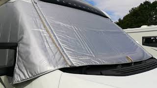 Fitting silver screens to a motorhome Motorhome windscreen covers to stop condensation [upl. by Jodoin439]