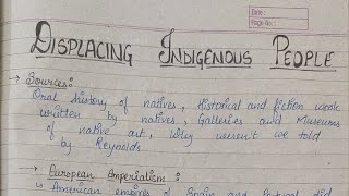 Handwritten notes of Displacing indigenous people class 11 [upl. by Lebanna116]