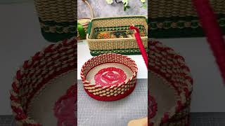 EASY HANDMADE BASKET WITH HEMP ROPE diy handmadetoran handmade handweaving [upl. by Specht]