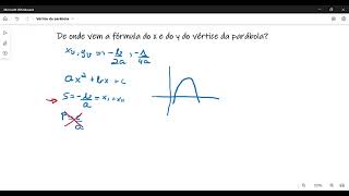 Abscissa e ordenada do vértice da parábola [upl. by Bilat]