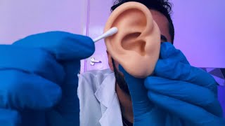 ASMR Binaural Whispered Ear Cleaning cleaning scraping health check rp [upl. by Curzon871]