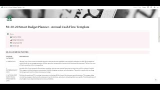 50 30 20 Notion Cash Budgeting Template [upl. by Connolly]