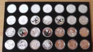 Many different China Panda coins  1 oz silver plated [upl. by Evannia]