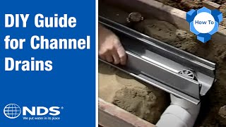 How to Install a Channel Drain  NDS Yard Drainage Systems [upl. by Nomzzaj]