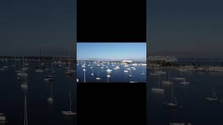 Drone shot of Newport Harbor boat show weekend djimini4k newport newport at night [upl. by Scheers828]