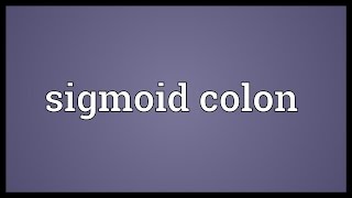 Sigmoid colon Meaning [upl. by Brandtr]