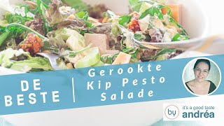 De lekkerste GEZONDE en MAKKELIJK te maken gerookte kip SALADE met pesto [upl. by Kiryt981]