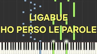 ligabueho perso le parolerallentatoslowpiano facile easy tutorial [upl. by Lleznol]